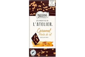 NESTLÉ CHOCOLATS DE NOËL Nestlé Les Recettes de L'Atelier - Tablette Chocolat Noir Caramel Pointe de Sel - 100g