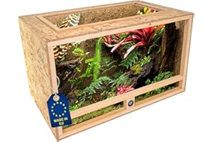 ITA Terrarium pour Tortues 120x60x60 cm avec Toit Ouvert & hygromètre intégré - Terrarium en Bois OSB-3 - pour Tortues et Autres Animaux - Produit UE