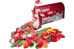 ONZA DULCE Y SALADO SWEET & SALTED Onza Coffret cadeau de bonbons de Noël. Cadeau original de bonbons à offrir pour Noël. Boîte aux lettres de Noël rempli de bonbons, contenant un assortiment de bonbons en gros à offrir.