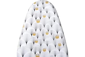 LEEWEITAS Housse Tables à Repasser 140x50cm, Très Grande Housse de Planche à Repasser avec Dessus 100% Coton et Rembourrage épais, Facile à Mettre en Place et Résistante aux Brûlures (L, hibou)
