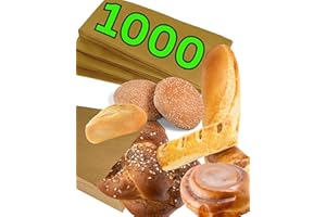 Loxato 1000 Bolsas Papel Kraft Marrón - Sobres - Bolsas de Papel para Bocadillos, Bolleria, Pan, Empanadas, Alimentación, Dulces, llevar Desayuno - 15x6.5x28cm