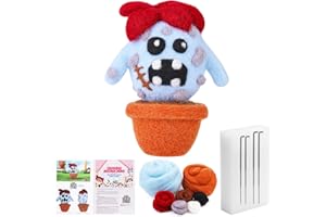 MASPHY Anfänger Nadelfilz Set, Filzen Starterset für Anfänger und Erwachsene, Filzen Starterset Trockenfilzen mit Nadelfilz Werkzeuge und Anweisungen für DIY Handwerk(Zombie)