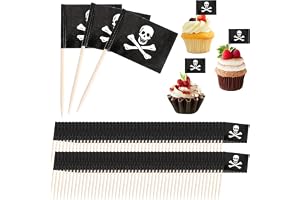 100 st pirattandpetare flagga, flagga spett pirat, piratcocktailpinne | Piratdekoration tårta, piratdekoration flagga, liten mini tandpetare, för cupcake topper förrätter cocktail festtillbehör