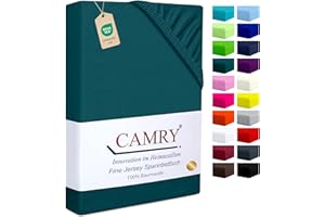 Camry Spannbettlaken 180x200cm - 200x200cm Petrol Baumwolle Bettlaken Jersey Spannbetttuch Oeko-Tex