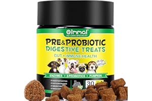 FVVSIEDK Probiotiques pour Chiens,Probiotique Doux à mâcher pour Chiens Enzymes digestives,Santé intestinale,Équilibre des levures, Système immunitaire et Soutien de la santé Globale (30 Soft Chews)