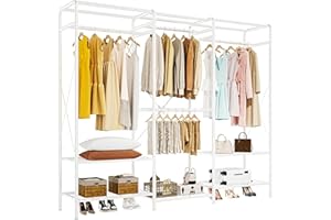 JOISCOPE Armadio Triplo, Grande Capacità, Armadio Multifunzionale, Organizzatore e Spazio di Archiviazione, Adatto per Soggiorno Armadio Camera da Letto, Bianco