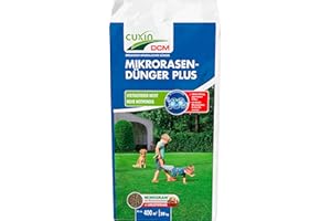 CUXIN DCM Mikrorasen-Dünger Plus - Langzeit Rasendünger - MINIGRAN® TECHNOLOGY - Kein Vertikutieren nötig - organisch-mineralischer NPK-Dünger- 20 KG für 400qm