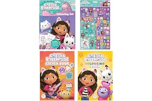 Anila's Gabby's Dollhouse Activity Set with Colouring Set, Stickers, Sticker Book & Colouring Book.