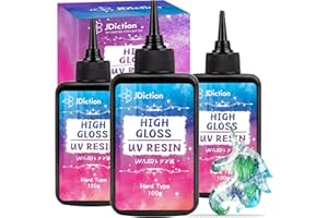 JDiction UV Resin, 300g High Gloss Clear Solar Cure Sunlight Activated Glue Hard UV Resin Kit for Jewelry Making, Casting and Coating, DIY Crafts, Resins Art Supplies