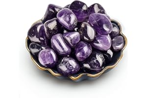 SigMntun Amethyst Trommelsteine 2.0 cm, 170 g – polierte Edelsteine, natürliche Kristalle & Heilsteine, Halbedelsteine, bunte Glückssteine für Chakra, Deko & Mineralien Set