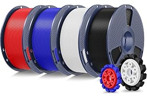 SUNLU 4 kg PLA+2.0 filamentpaket, uppgraderat PLA+ 3D-skrivarfilament 1,75 mm, starkare och starkare, 1 kg per spol, 4 kg tot
