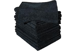 Furniture Clinic Pack of 10 Microfibre Cloths – Lint Free - Black Cleaning Cloths - Reusable and Washable
