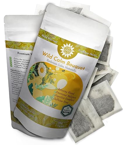Relaxing Herbal Tea Bags For Sleep | Bouquet With Lemon Balm, St. John's Wort, Thyme & Oregano | Caffeine-Free Calming Evening Blend | ID Pure Raw Wild | 30 Tea Bags (45 - View #7
