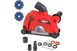 Aidelife Absaughaube für Winkelschleifer für Mauernutfräse Schlitzfräse mit 2x diamantscheiben 125mm