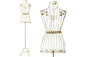 PrimoLiving Mannequin de Couture en métal Bella Donna en Look doré - Mannequin Vintage - idéal comme Mannequin féminin ou portemanteau - P-00229