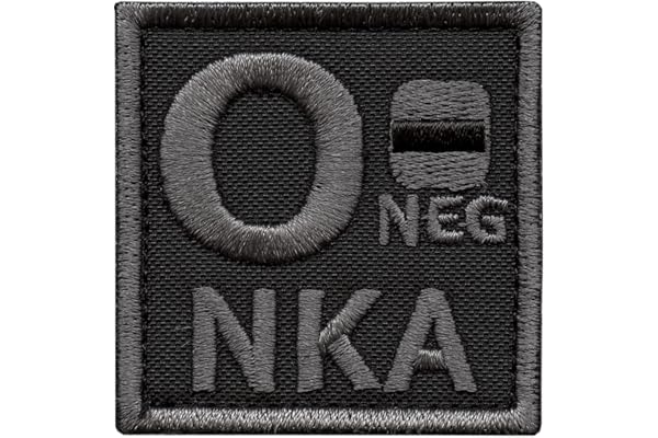 Subdued O NEG O- NKA Blood Type ACU Morale Army Tactical Embroidery Fastener Patch