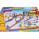 Hot Wheels oyuncak araba ve pist seti, &uuml;&ccedil;l&uuml; &ccedil;ember paketi, 1:64 &ouml;l&ccedil;ekli ara&ccedil;, &uuml;&ccedil; &ccedil;emberli pist par&ccedil;aları, kolayca birleştiril