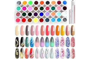 Smalto Unghie comozon 36 Colori, Gel Adesivo Professionale Semipermanenti UV(Standard)