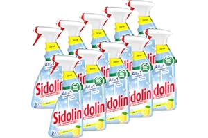 ‎SIDOLIN Sidolin Zitrus, Glasreiniger mit Abperl-Effekt (10 x 500 ml Sprühflasche)