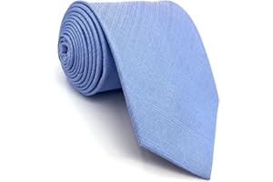 S&W SHLAX&WING Shlax&Wing Baby Blue Solid Color Mens Necktie Tie Set Business Wedding