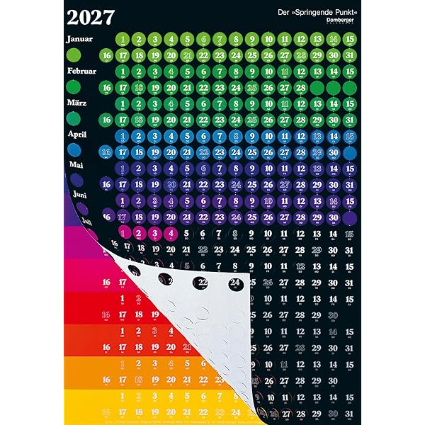 Domberger - The Jumping Dot Black 2026 - Design Wall Calendar 58 x