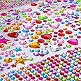 NIUBIER Rhinestone Stickers, 1950pcs Gem Stickers, Self Adhesive Face Gems Stick on, Bling Face Rhinestones for Crafts, Makeup, DIY, Eye, Nail, Assorted Sizes