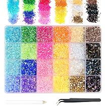 Hopton Strasssteine Set – 24.000 Stück In 24 Farben, 3 Mm, Mit Pinzette & Wachsstift Für Nail Art & Basteln