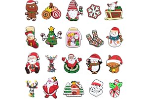 Niuhong 20 Pcs Weihnachten Kinder Schuh-Charms Cartoon-Schuh-Dekoration PVC Clog Karikatur Charms Hängende Verzierungen Schuhe Verzierung Knöpfe Schuh Anstecker Dekoration