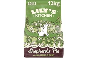 LILY'S KITCHEN Lily’s Kitchen Fabriqué à partir d’ingrédients naturels Adulte Aliments secs pour chiens Hachis parmentier à l’agneau Équilibré Recette sac de 12kg