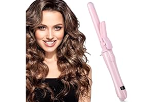 XINYUNXIN Curling Iron with Long Wand, Rotating Automatic Curling Iron, 13-Speed Temperature Adjustable, 30 Seconds Instant Heating, 1H Automatic Shut-Off, Anti-Scald, 110-240V Dual Voltage (B)