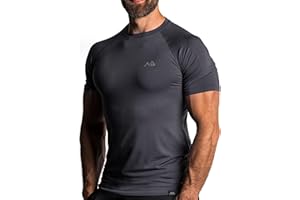 Natural Athlet Slim-Fit Fitness Tshirt für Herren - Langes schnelltrocknendes Gym T-Shirt - Bodybuilding, Krafttaining und Sport