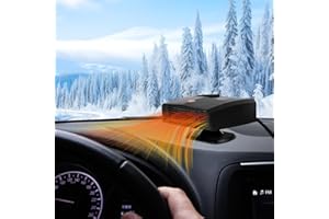 GLEISA Auto Heizlüfter 12V 150W, Tragbare Auto Heizung Schnelle Heizung & Kühlung, Windschutzscheiben Entfroster Demister, 360° Drehbar Zusatzheizung für Auto Innenraum, Einstecken in Zigarettenanzünder