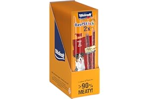 Vitakraft Palillos Res, Paquete de Almacenamiento, golosinas para Perros, con Carne de Vacuno, para mimar y recompensar (25 x 2 Unidades) Alimentos complementarios, 24 g (25er Pack), 600