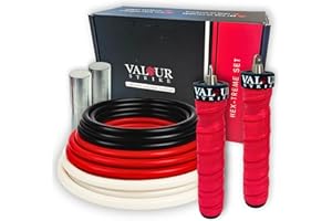 Valour Strike Weighted Skipping Rope | Best Jump Rope for Cardio Training & Home Workouts Outdoor | Weighted Skipping Rope for Fitness Exercise Equipment Home Gym Workout & HIIT Cardio Training