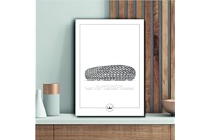 SVERIGEMOTIV.SE Sverigemotiv Fußballstadion-Wandkunstdruck – Fußballgeschenke für Jungen, Mädchen, Männer, Fans – Heimat der besten Bundesliga Fußballmannschaften (Munchen - Allianz Arena, A4)