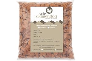 Almendra Con Piel de Portugal 1kg | Sin Gluten | Ideal para Dieta Vegana, Vegetariana, Keto, Paleo y Macrobiotica | Perfecta para Transformar en Harina, Crema y Bebida de Almendras, de Vale D'Amendoa