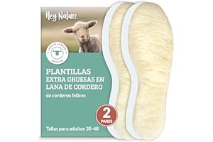 Hey Nature 2 pares plantillas termicas mujer y hombre, plantillas de lana borreguito. Plantillas hombre y mujer - calentador pies natural. Plantilla termica más eficiente que plantillas calefactables.