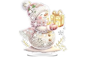 GADITIEK Diamond Painting Navidad Decoración de mesa, DIY 5D Doble Cara Decoración de Navidad con pintura diamante, Decoración navideña regalos casa mesa decoración (muñeco de nieve)