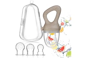 Magaluga Fruchtsauger Baby mit 3 Sauger in Größen S M L hygienische Box zur Aufbewahrung - Babys ab 4 Monate Zahnungshilfe Baby Fruchtschnuller BPA frei auch als Beißring