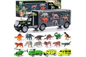 NUHEBY Dinosauri Macchinine Giocattolo per Bambini,Trasportatore del Camion Giocattolo per Bambini con Dinosauri Giocattolo Macchinine,Regalo Camion Cars Giocattoli Bambino Giochi Bambini 3 4 5 6 Anni