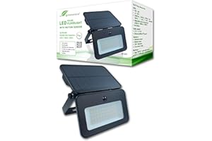 greenandco Faretto solare a LED per esterni con sensore di movimento | 1000 lm | dimmerabile a 3 livelli | colore della luce regolabile 6500/4000/3000 K | IP65 | Lampada da parete