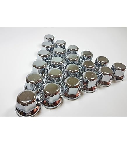 Plastic wheel nut caps 33mm CHROME - - 55mm high - 20 pieces