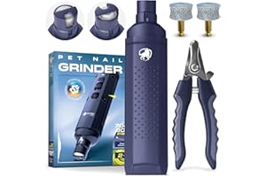 PETPROVED Lime pour Chien Lime Ongle Griffes Chien Electrique Silencieux Lime Griffe Chien Electrique avec 2 Lumières LED Sécurité Coupe Griffe Chien Chat Lime a Ongles pour Chien Professionnel