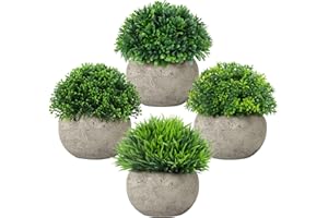 YHmall 4 PCS Piante Artificiali Finti in Vaso Mini Piante Finte da Interno Finte Piante Artificiali da Interno e Esterno Decorazioni Casa Scrivania Cucina