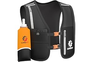 LUMEFIT Running Vest Phone Holder - Hydration Vest with Water Bottle- Reflective Vest for Men and Women- Running Hydration Vest Waterproof Phone Pouch