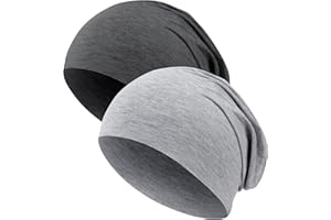 Kavya Bonnets Homme Hiver Bonnet De Nuit Homme Femme Durag Homme Adapté pour Le Sport Chimio Le Cyclisme 2 Pièces