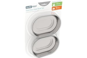 SUREFLAP Juego de 2 Platos SureFeed Sure Petcare de Acero Inoxidable; para los comederos SureFeed Sure Petcare con Lector de Microchip, SureFeed Connect con Lector de Microchip y el comedero Sellado.