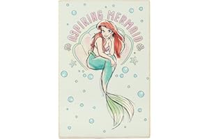 OPENROAD Open Road Brands Disney Princess The Little Mermaid Ariel Aspiring Mermaid Wood Wall Decor for Kids' Room, Play Room, Bedroom, or Movie Room