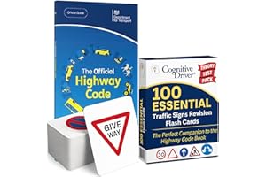 COGNITIVE DRIVER Highway Code Book 2025 UK + 100 Road Sign Flash Cards Set, Theory Test Book 2025 UK