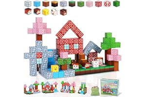 Gleamkid Magnetische Bausteine, 111PCS Stück Baue Mein Kreative Ranch, STEM Montessori Spielzeug für Kinder ab 3 Jahren, Magnetic Building Blocks für Jungen & Mädchen